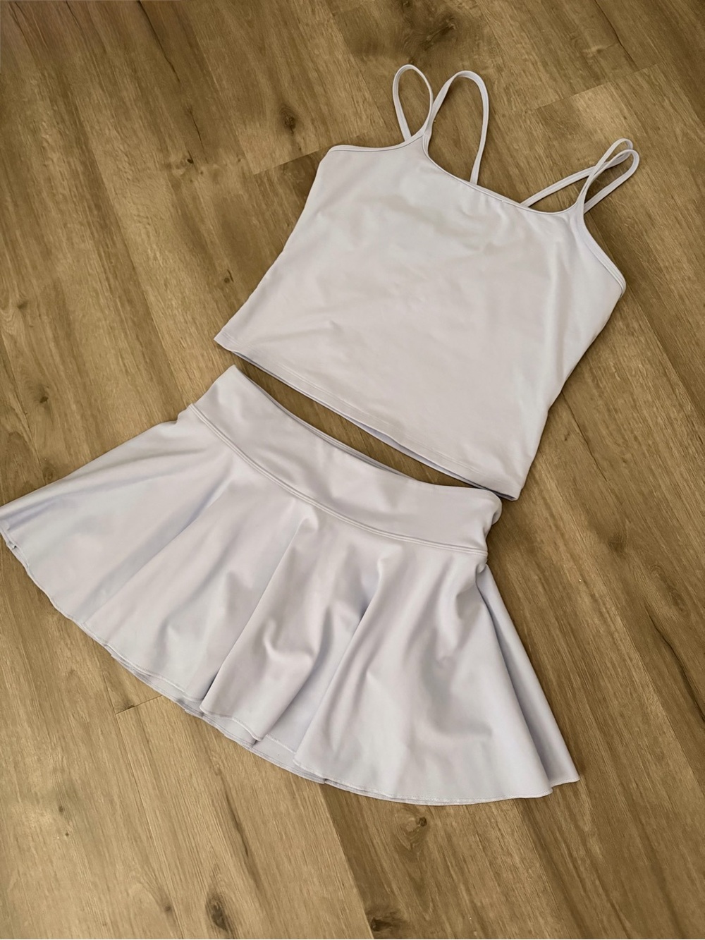 Under Armour White Athletic Tank Top & Skirt Set